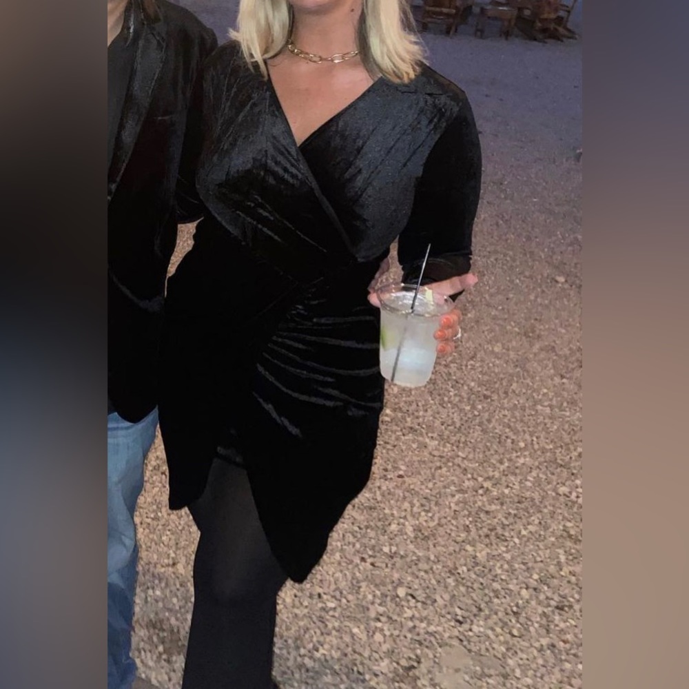 Long Sleeve Velvet Dress